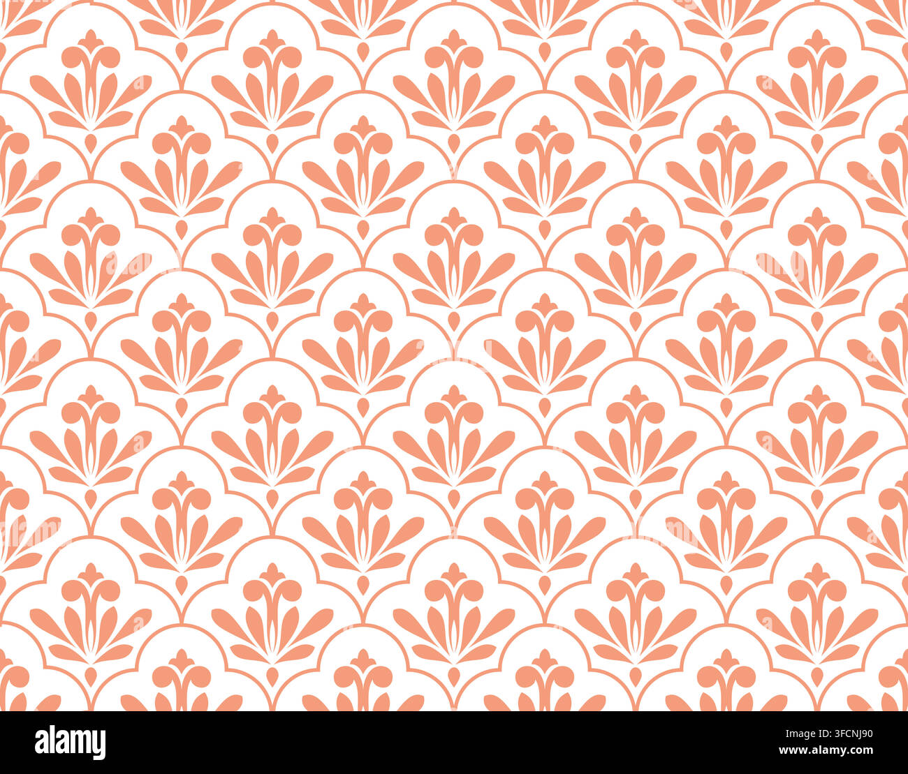 Flower geometric pattern. Seamless vector background. White and pink ornament Stock Vector