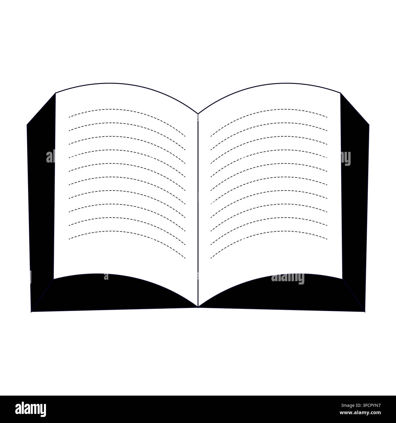 Open book graphic icon set isolated on white background Stock Vector