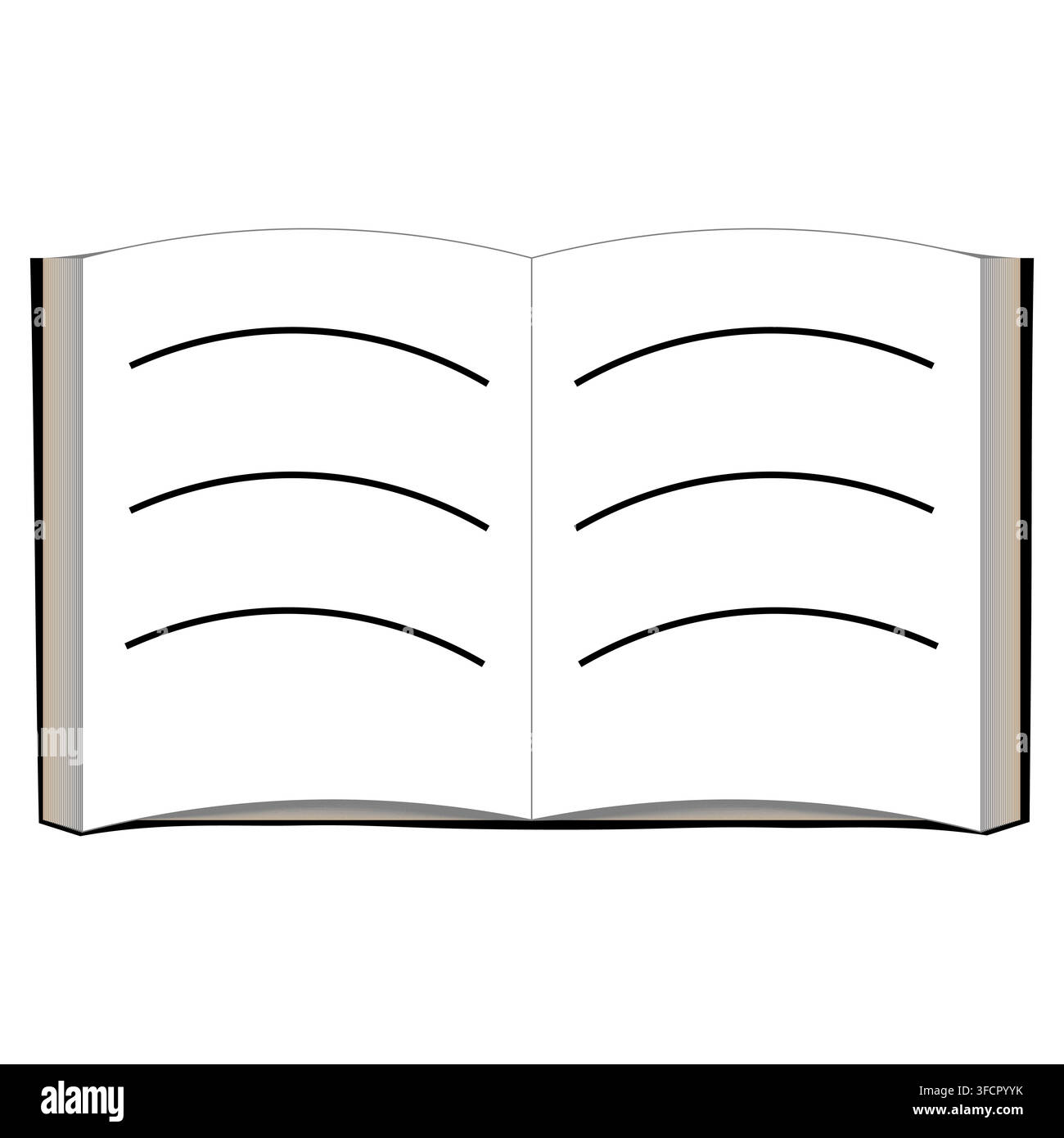 Open book graphic icon set isolated on white background Stock Vector