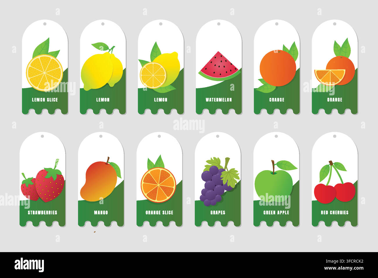 Fresh Citrus Fruit Carton Label Collection Stock Vector