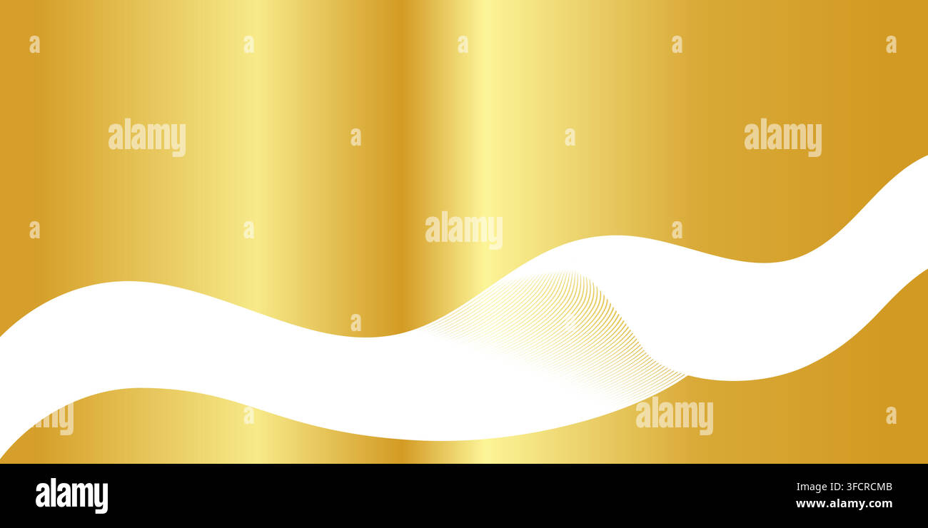 Abstract golden gradient geometric wave background texture Stock Vector