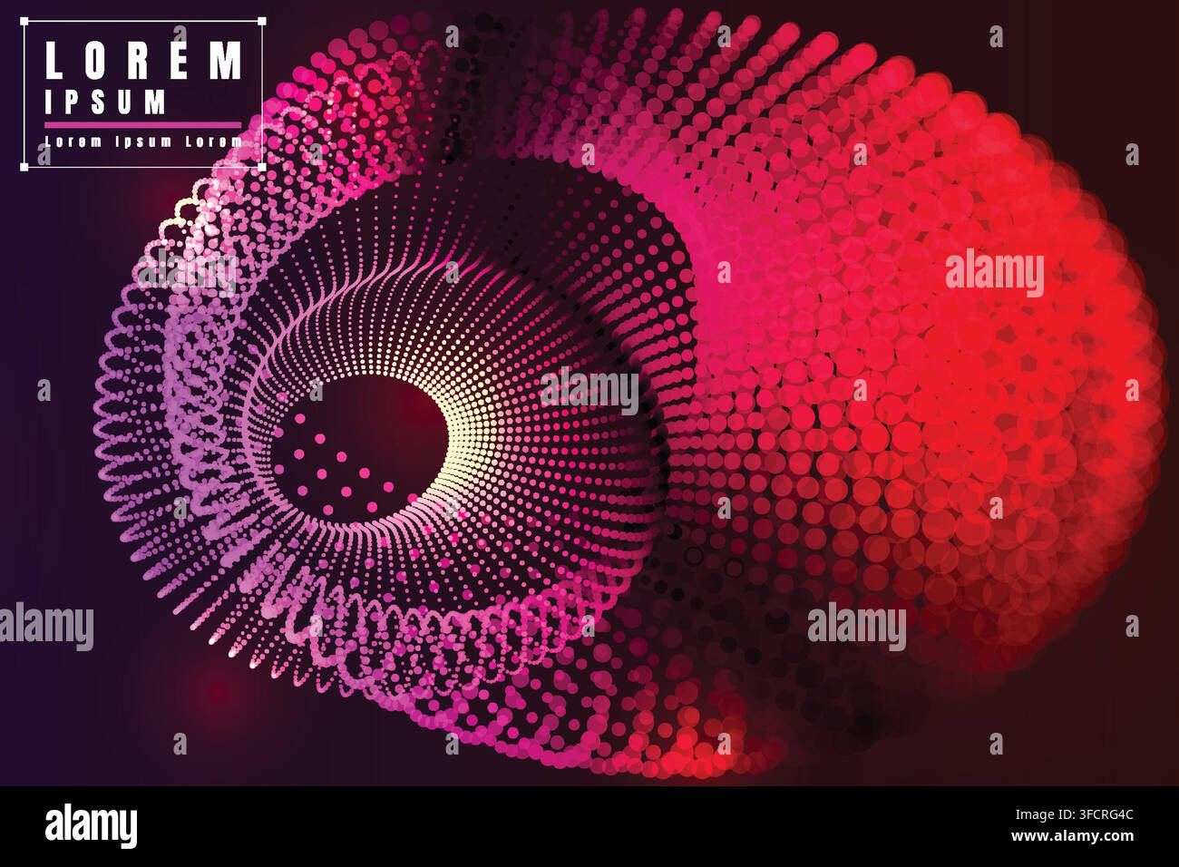 Copper Orbital Particle Ring on Dark Background Stock Vector
