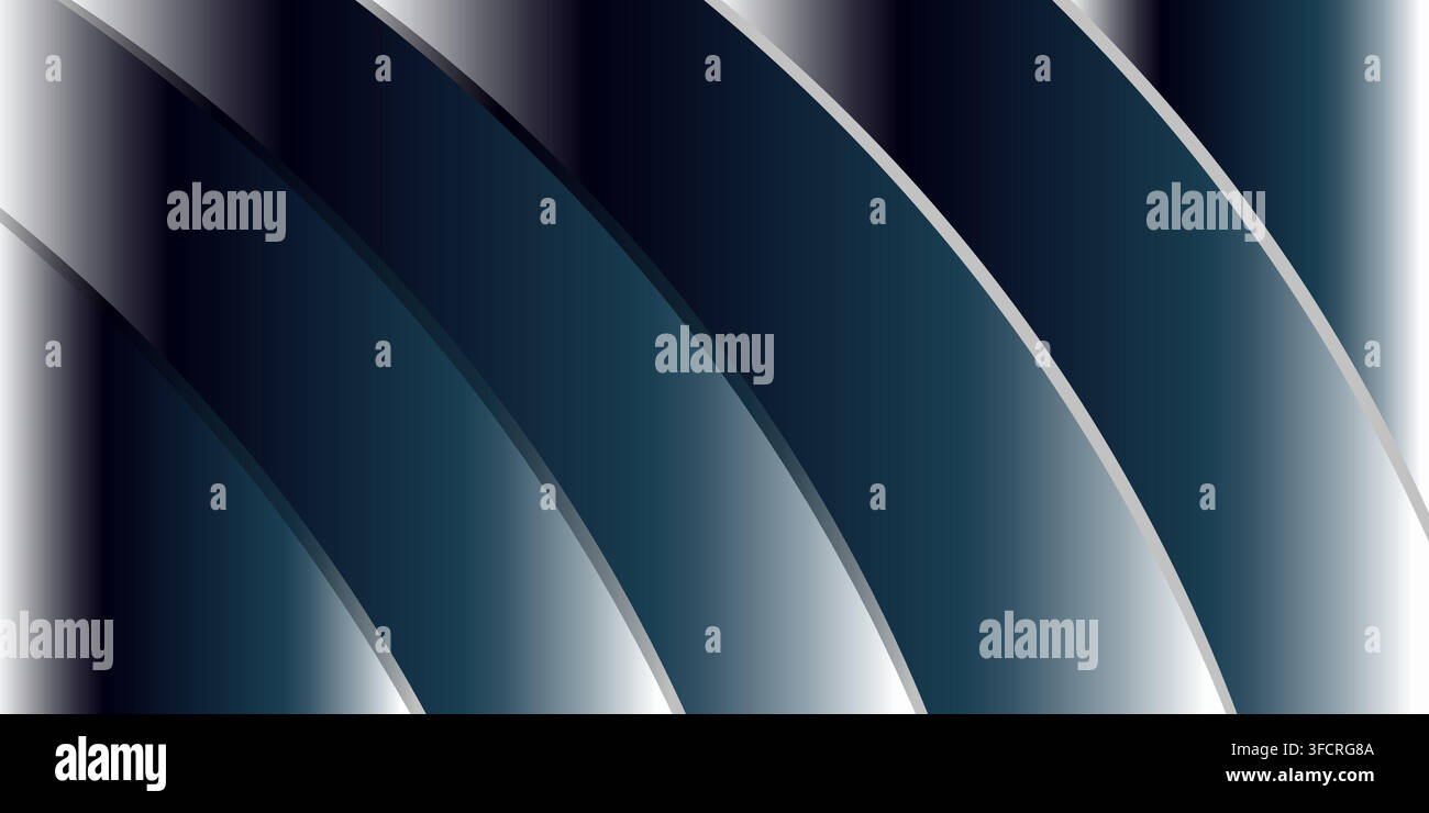 Abstract dark blue gradient background with elegant wavy lines Stock Vector
