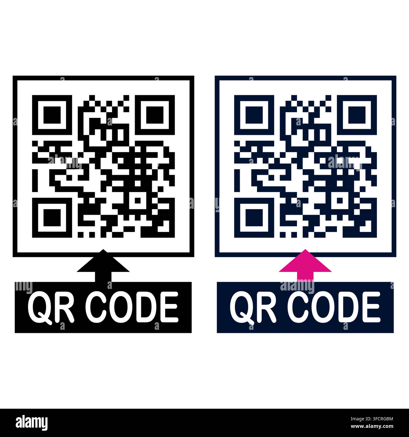 Colorful QR Code Element Banner Graphic illustration Stock Vector
