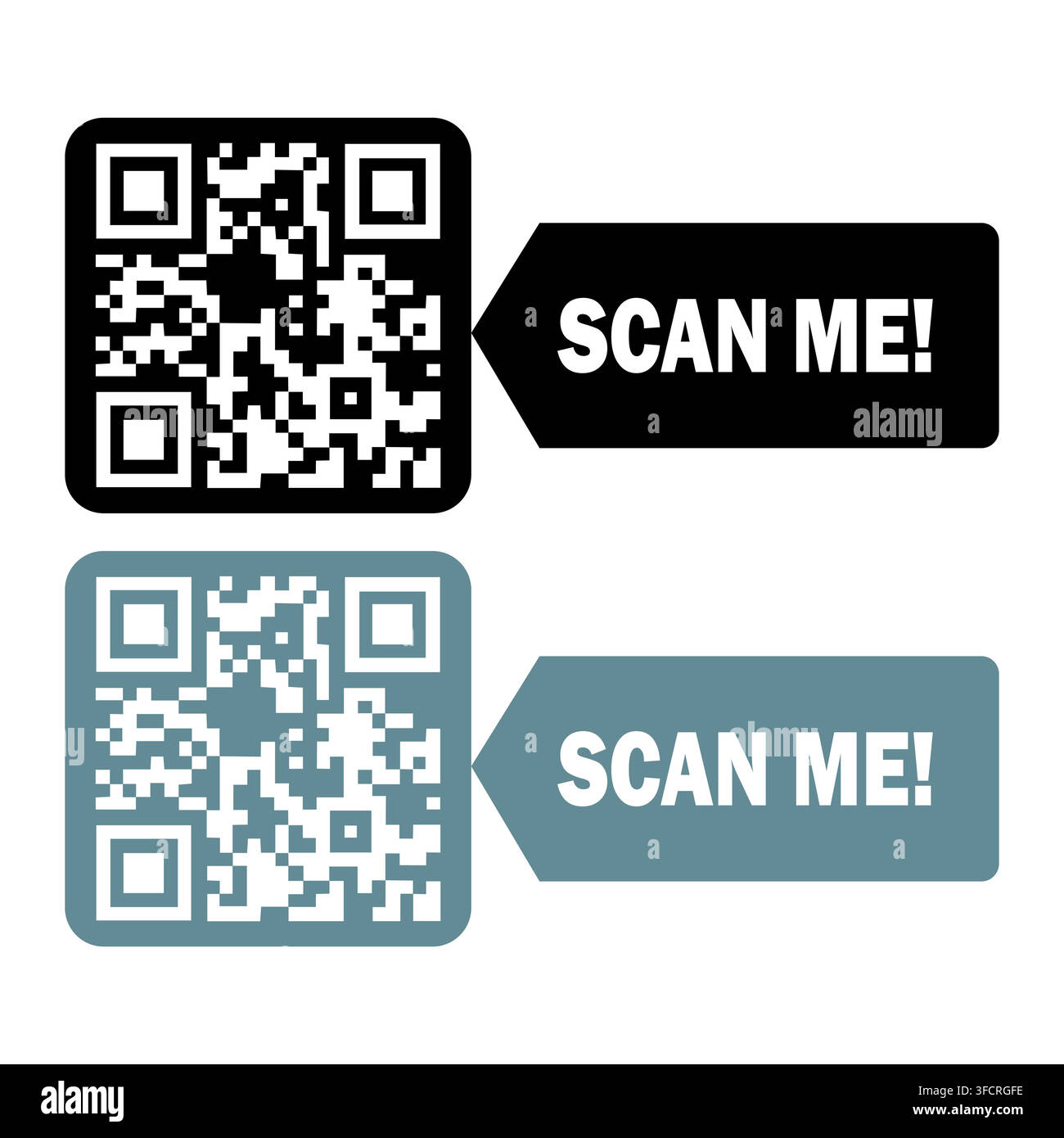 Colorful QR Code Element Banner Graphic illustration Stock Vector