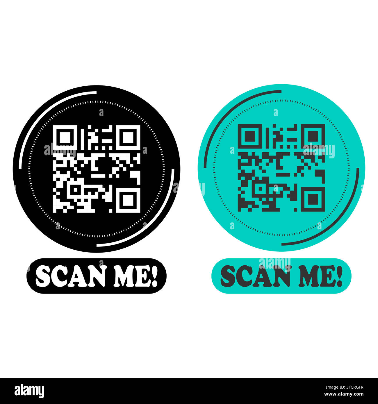 Colorful QR Code Element Banner Graphic illustration Stock Vector