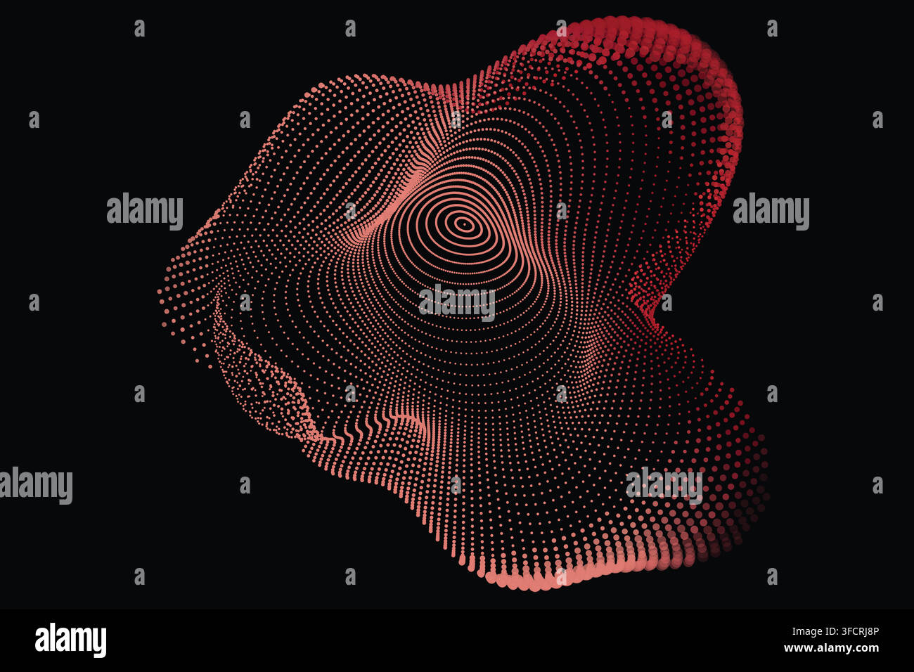 Pink Red Layered Particle Wave Background Stock Vector