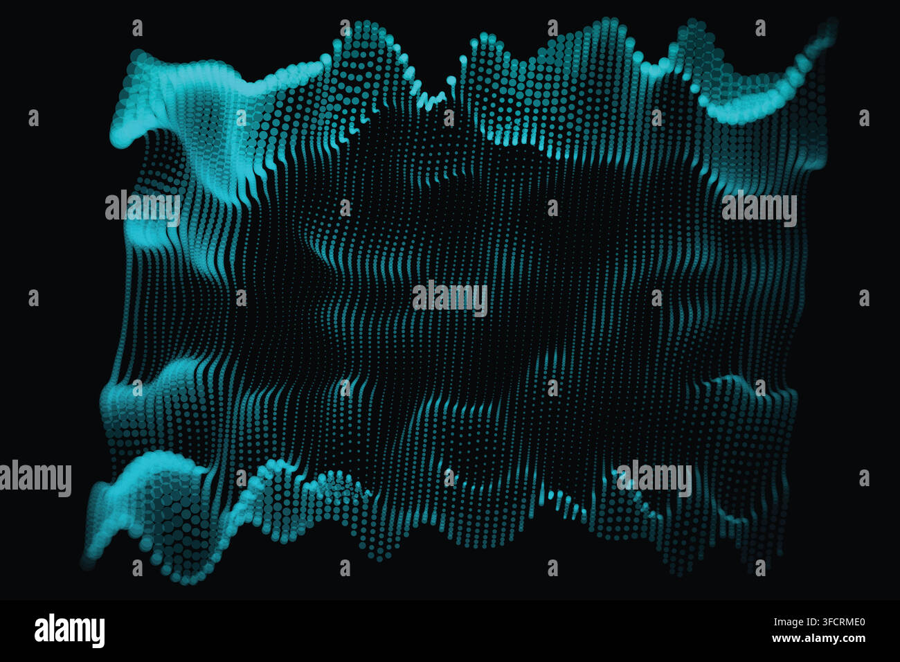 Blue Pink Layered Particle Wave Background Stock Vector
