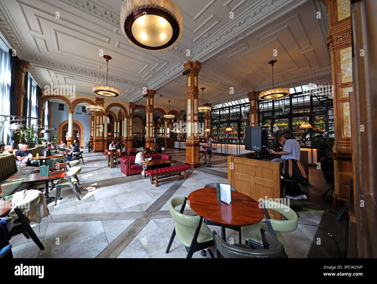 The Refuge bar and restaurant inside Manchester’s Kimpton Clocktower Hotel on Oxford Street. Stock Photo