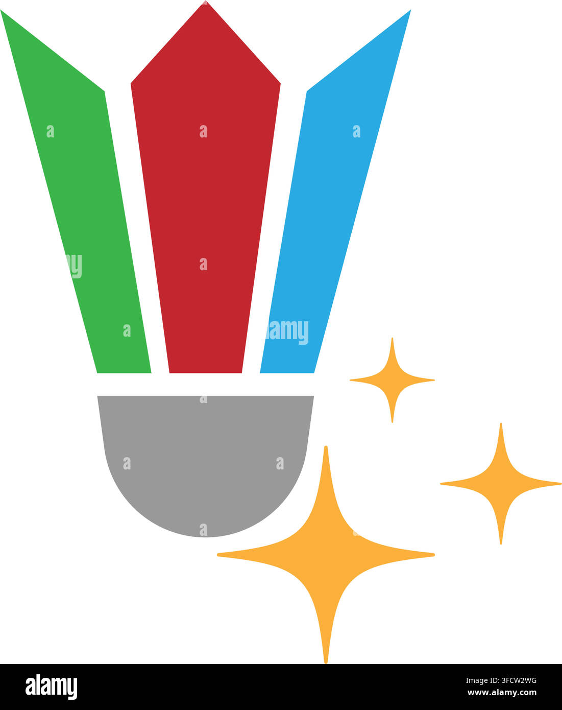 Modern shuttlecock logo vector for badminton sports and tournament branding Stock Vector
