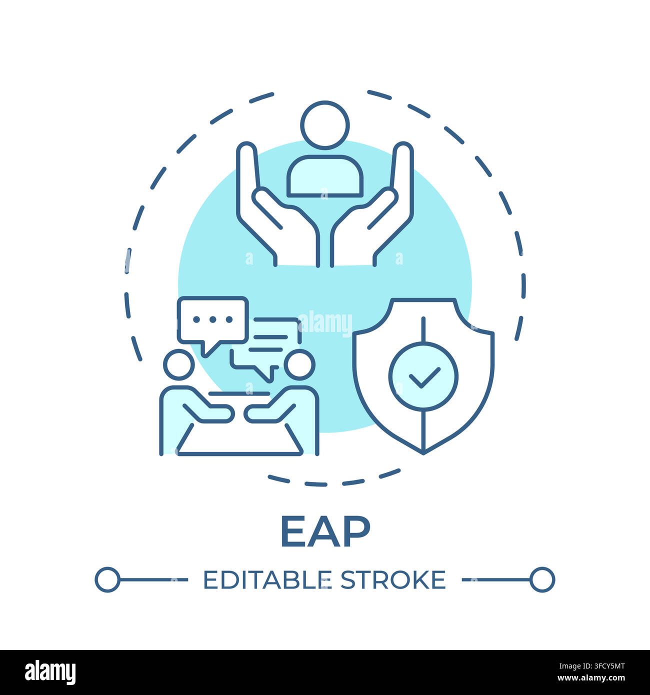 EAP monochrome blue concept icon Stock Vector