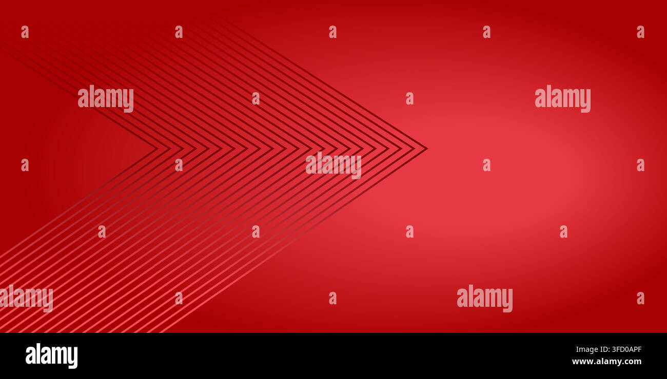 Red Abstract Background with Dynamic Moving Forward Arrows Stock Vector