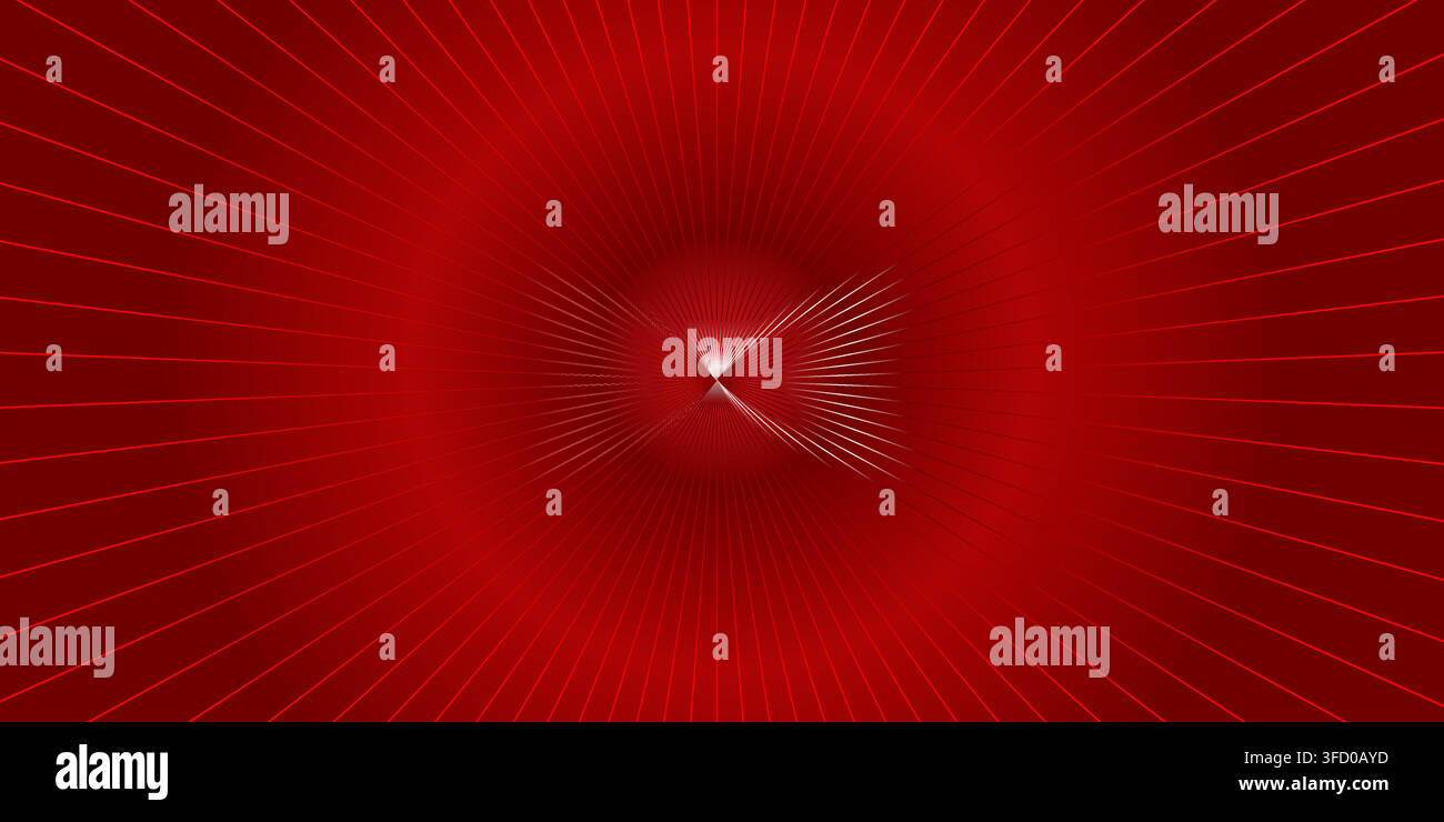 Red Sunburst Background with Radial Rays Comic Pattern Stock Vector