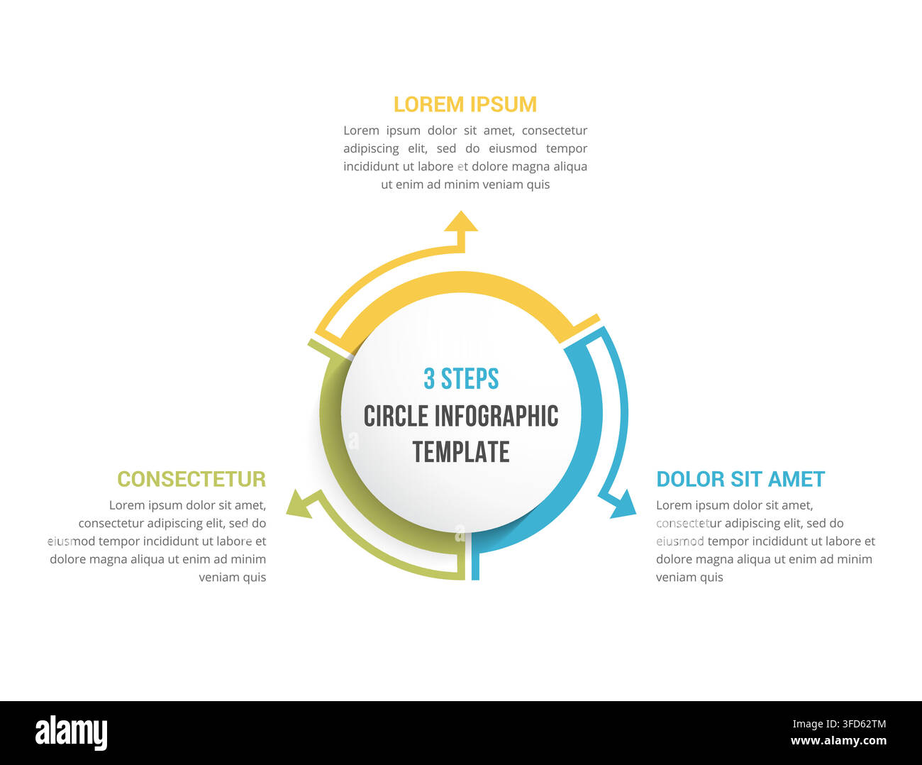 Circle diagram template with three elements, infographic template for web, business, presentations, vector eps10 illustration Stock Vector