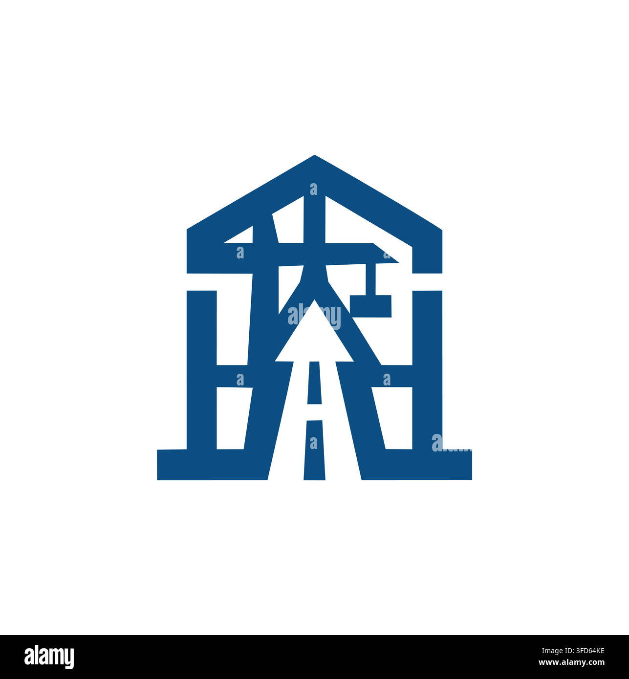 Modern Professional Building Crane Arrow Workshop Construction Vector Logo Stock Vector