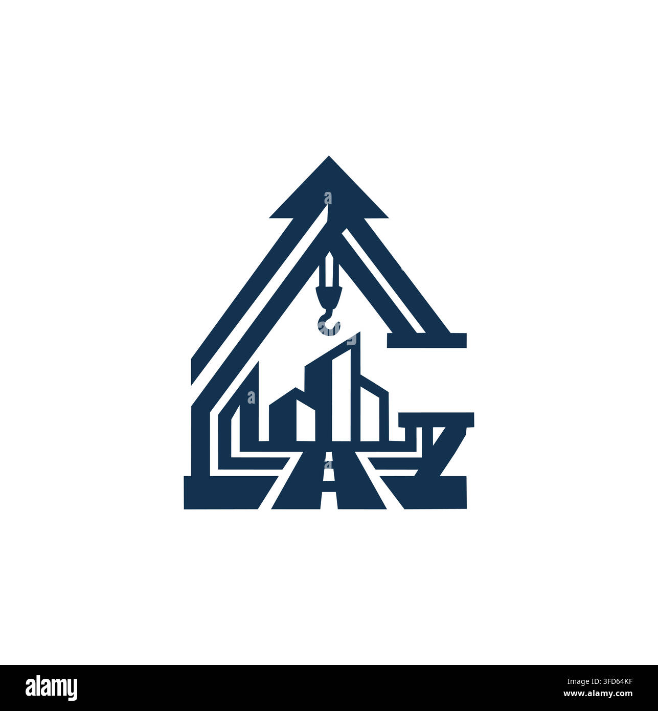 Modern Professional Building Crane Arrow Workshop Construction Vector Logo Stock Vector