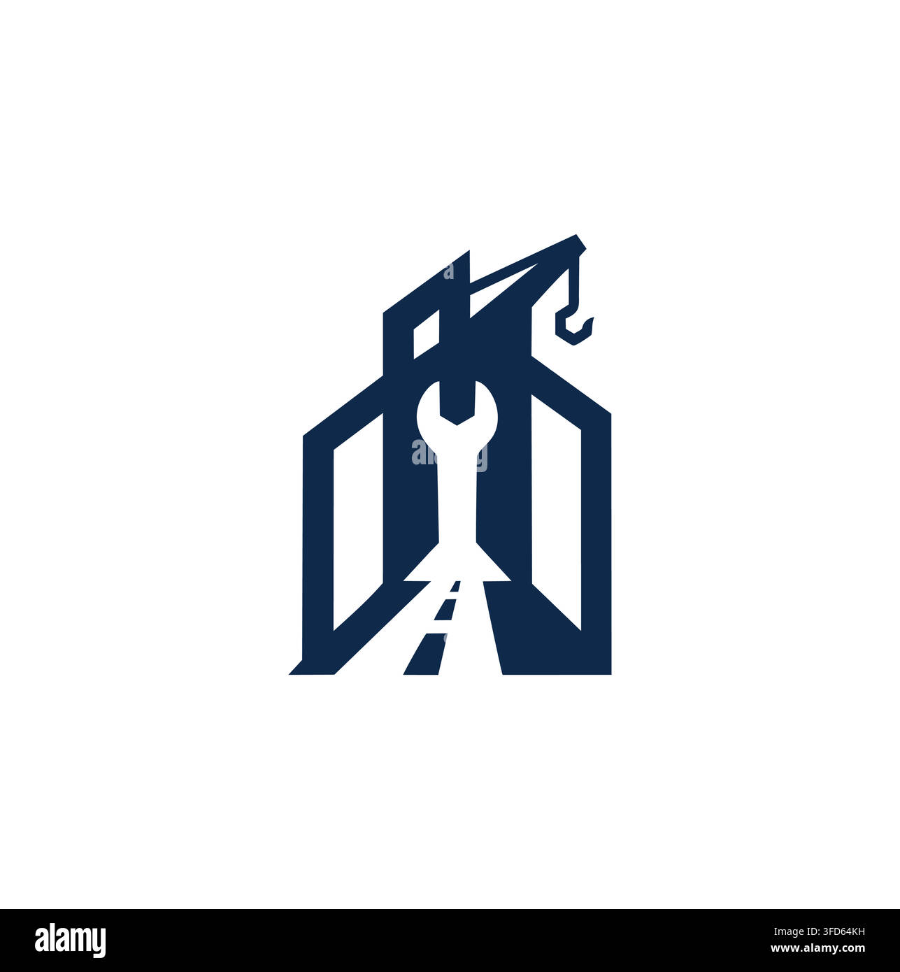 Modern Professional Building Crane Arrow Workshop Construction Vector Logo Stock Vector