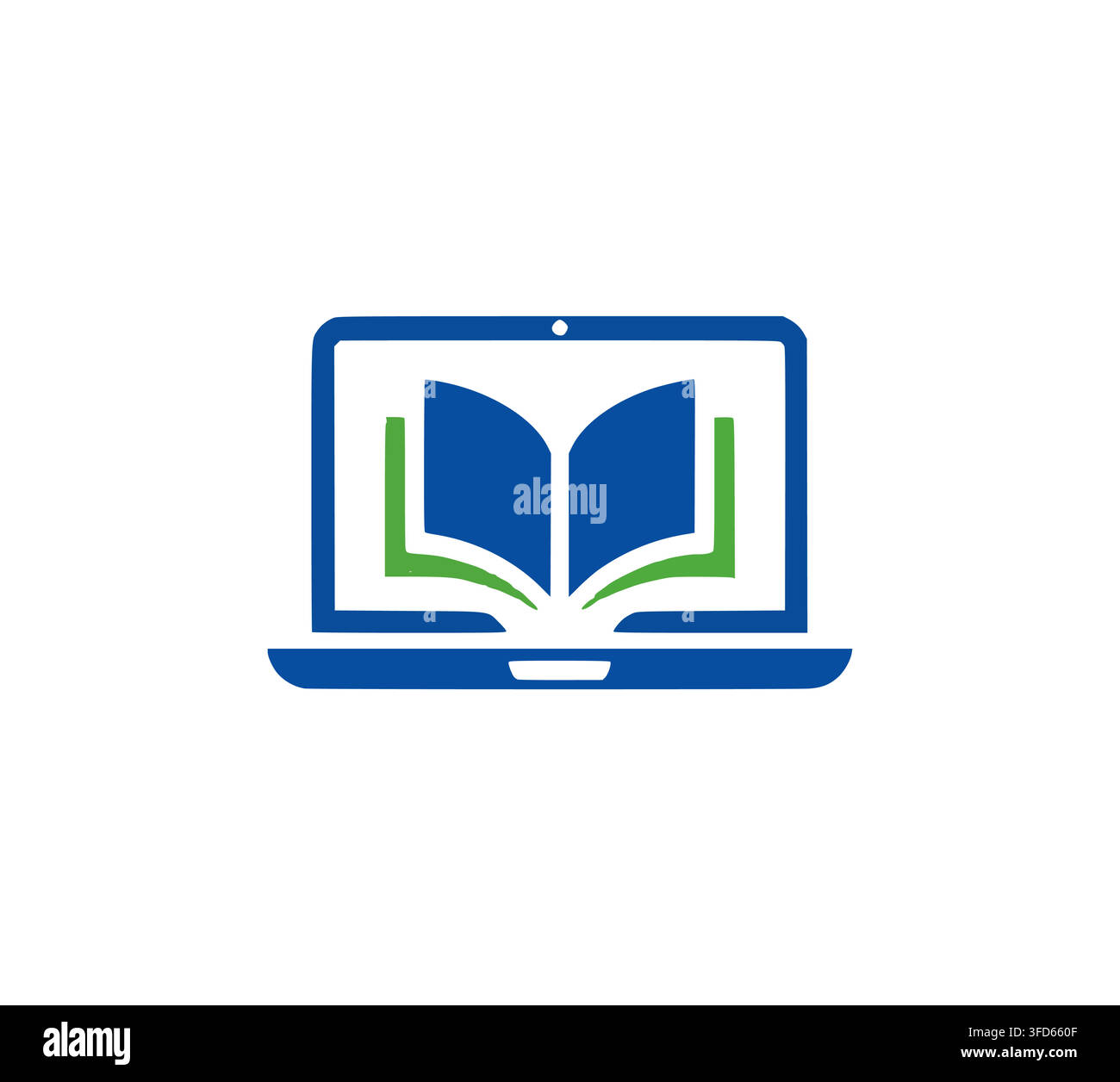 Modern Digital Online Book Education Laptop Reader Computer Vector Logo Stock Vector