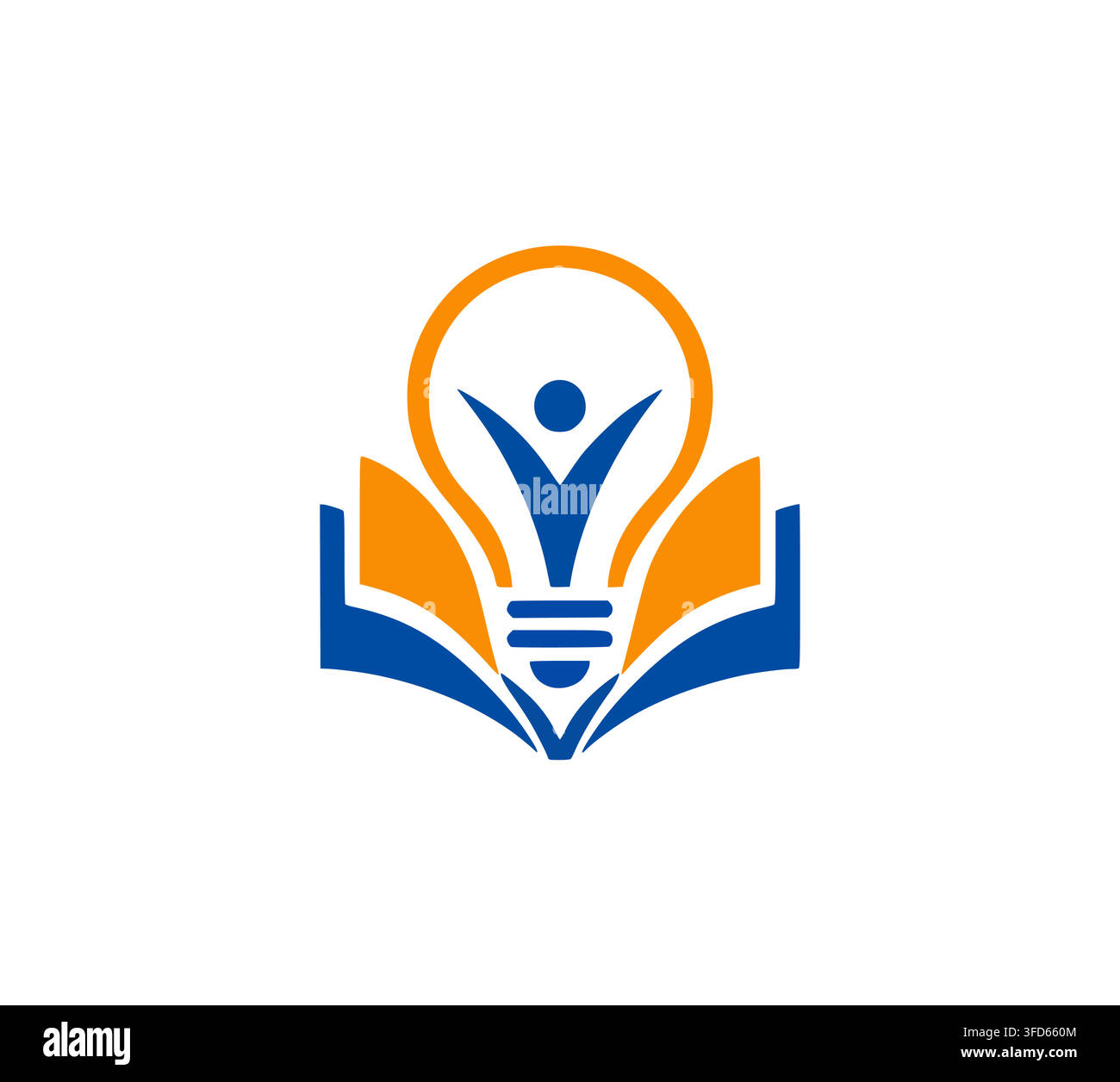 Modern Creative Education Lightbulb Book Student Knowledge Vector Logo Stock Vector