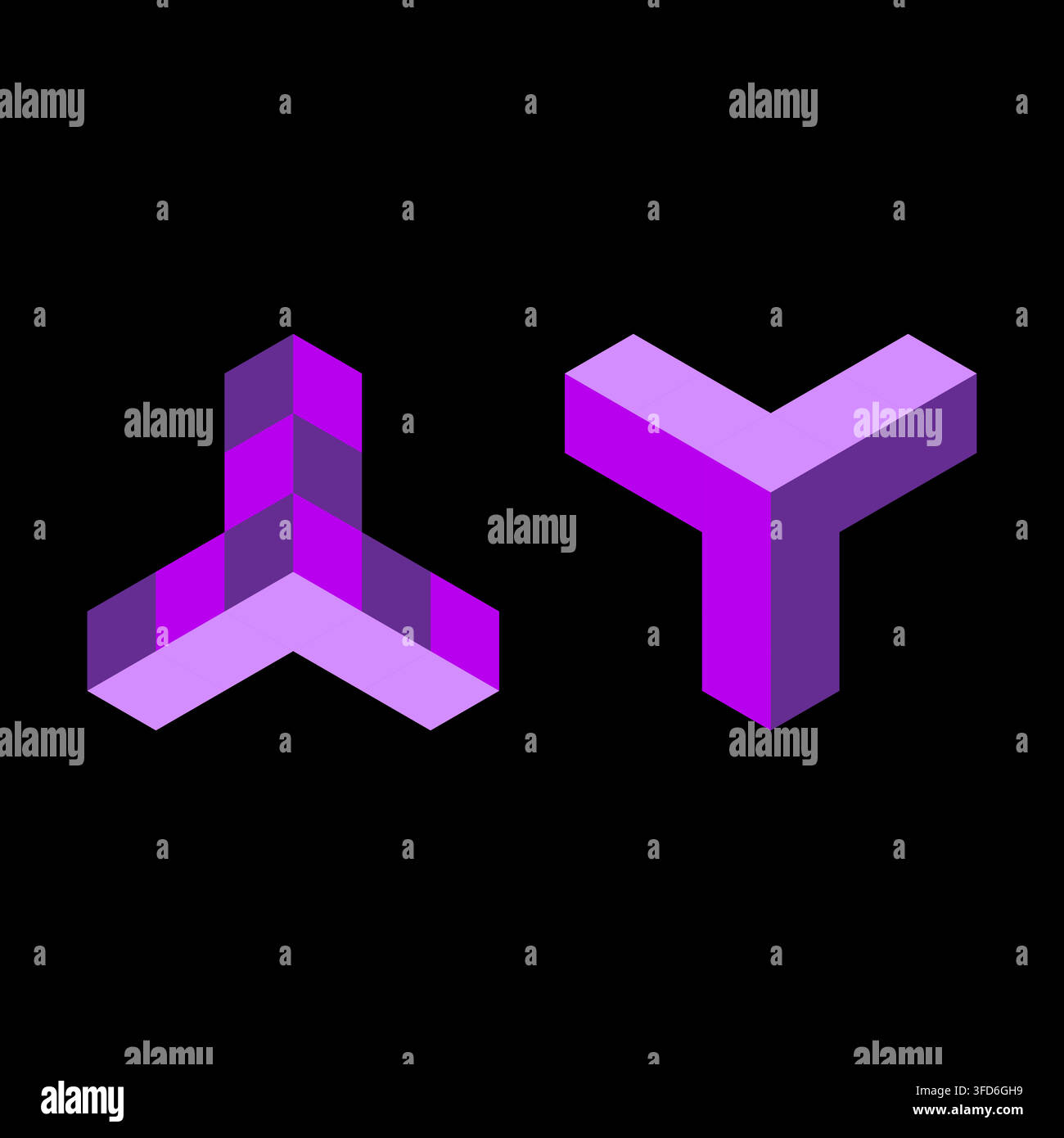Hexagon cube isometric vector set features colorful 3d shape. It represents creative geometric illusion. eps 10 Stock Vector