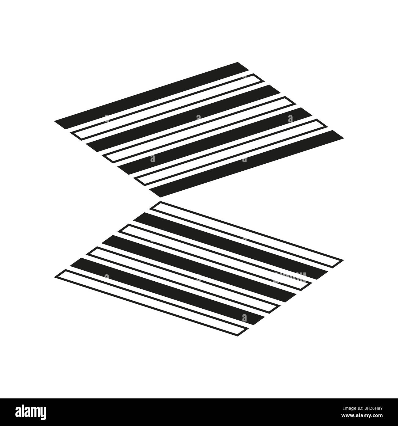 Barcode square box vector shape features geometric stripe pattern. It represents creative scan sign. eps 10 Stock Vector