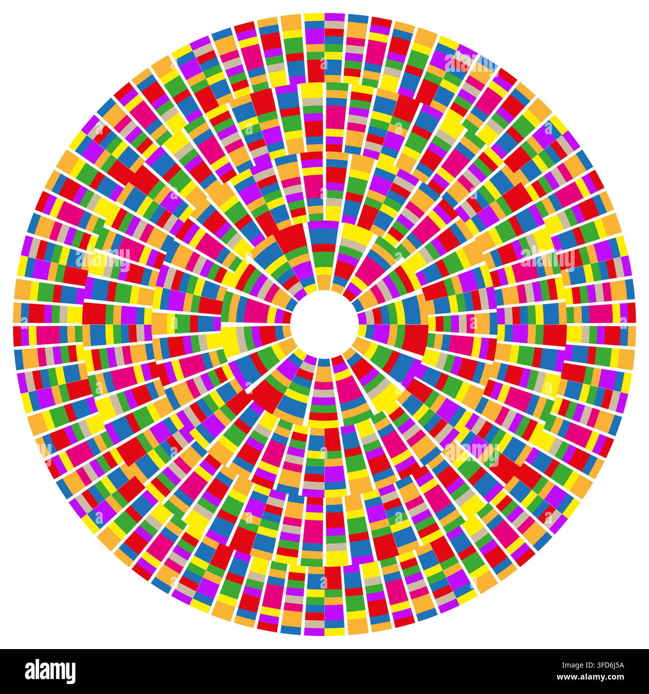Complex pie chart concentric vector shape features colorful data geometry. It represents creative statistics graph. eps 10 Stock Vector