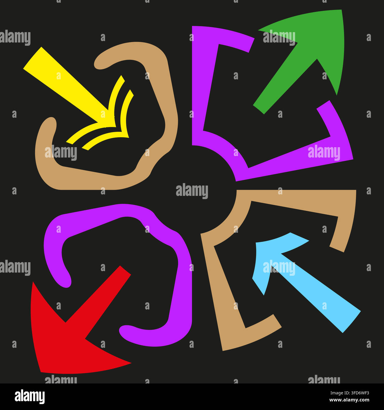Puzzle arrow puzzle piece vector icon features colorful direction pointer. It represents creative business strategy solution eps 10 Stock Vector