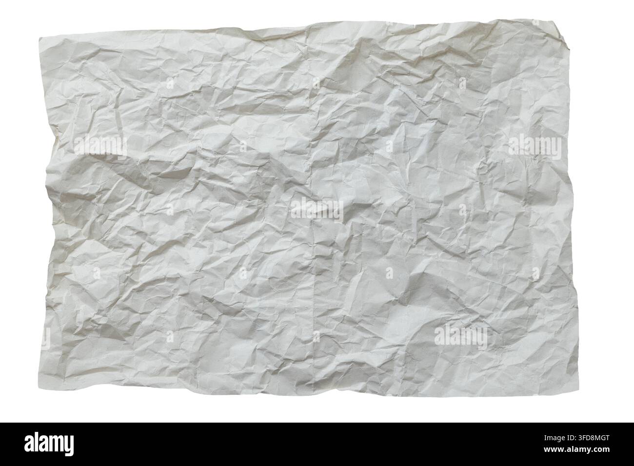 Crumpled white paper texture providing a blank background for creative use Stock Photo