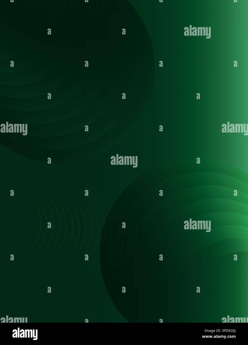 Modern abstract background featuring dark green circular shapes with subtle line patterns and elegant gradient transitions. Stock Vector