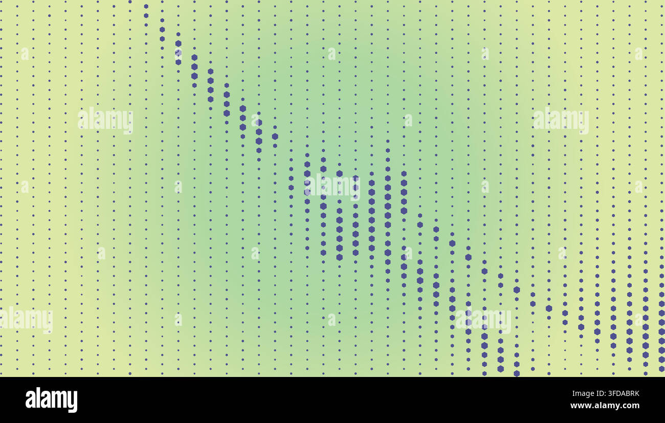 Abstract digital halftone background with green and yellow gradient dots pattern Stock Vector