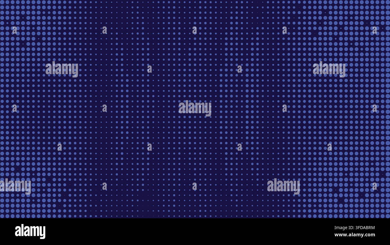 Deep blue abstract halftone dots grid pattern background texture with background Stock Vector