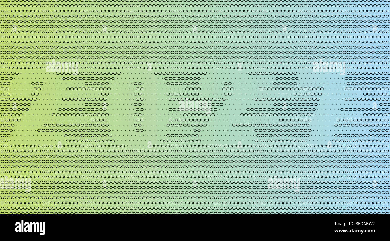 Abstract halftone pattern with hidden text in gradient blue and green Stock Vector