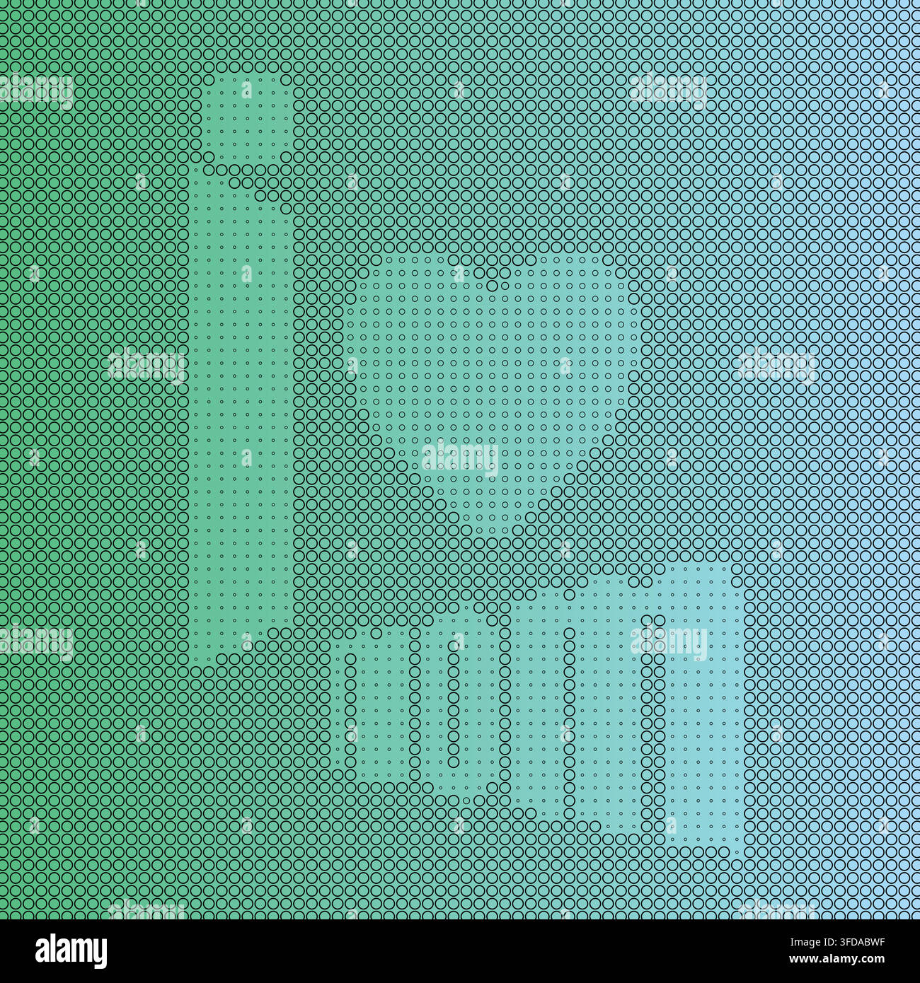 Green and blue gradient halftone background texture with typography illustration Stock Vector
