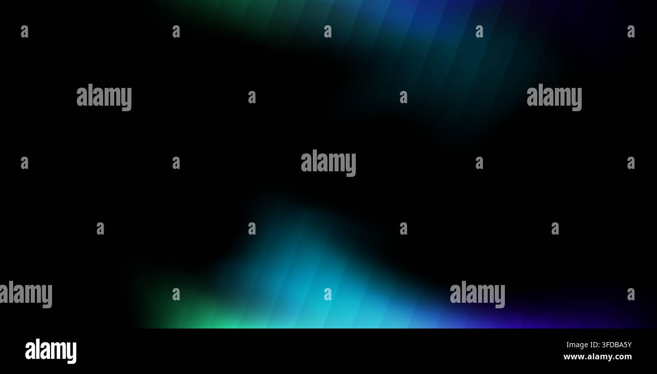 Abstract background featuring glowing blue and green light streaks with a subtle diagonal pattern on a deep black backdrop. Stock Vector