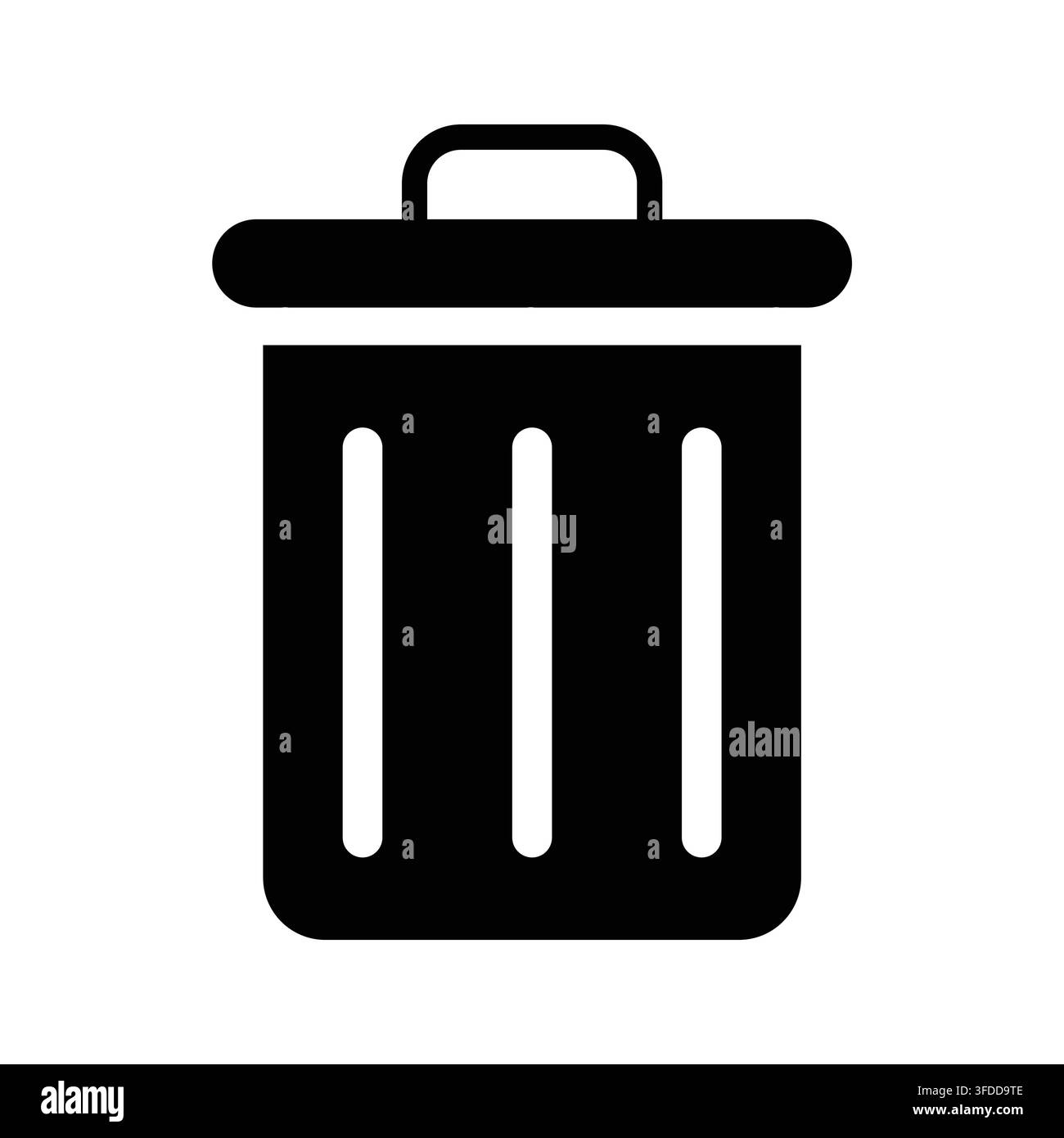 Minimalist Trash Can Icon Representing Garbage Bin, Recycle Dustbin, Delete Function, Waste Management, and User Interface Control Symbol Stock Vector