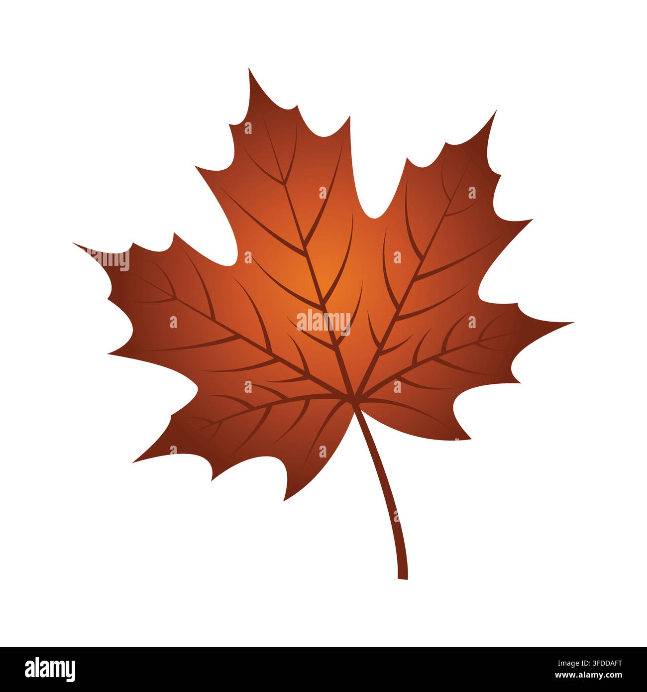 Vibrant Brown Autumn Maple Leaf Vector Illustration Stock Vector