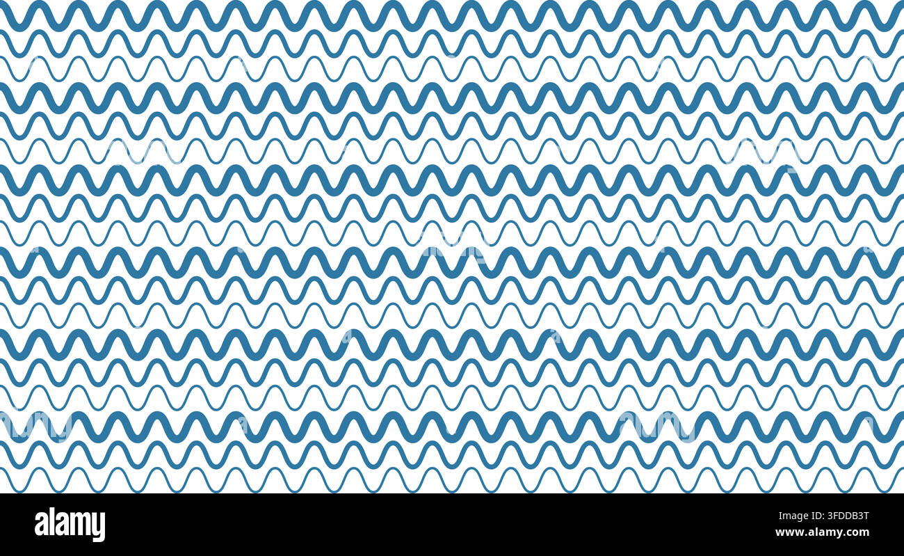 Seamless Abstract Blue Wavy Lines Pattern Vector Background Stock Vector