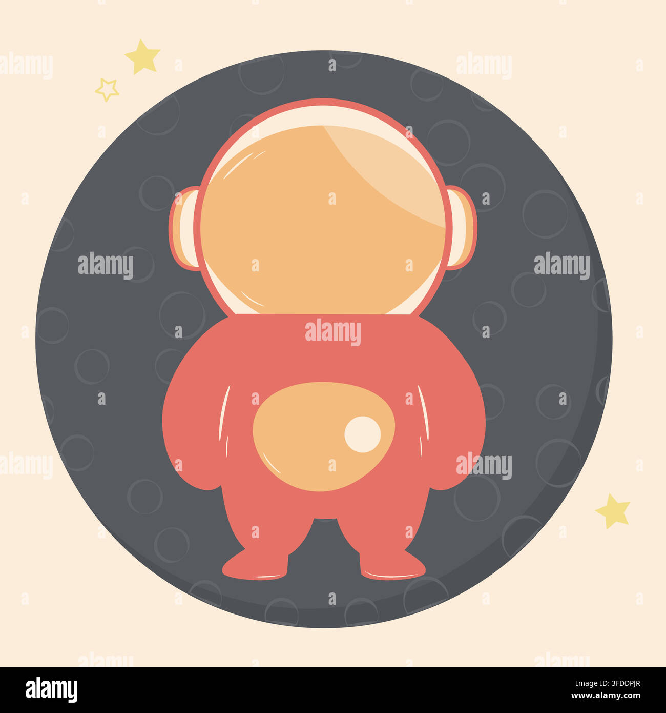 Cute astronaut character flat icon. Vector illustration Stock Vector