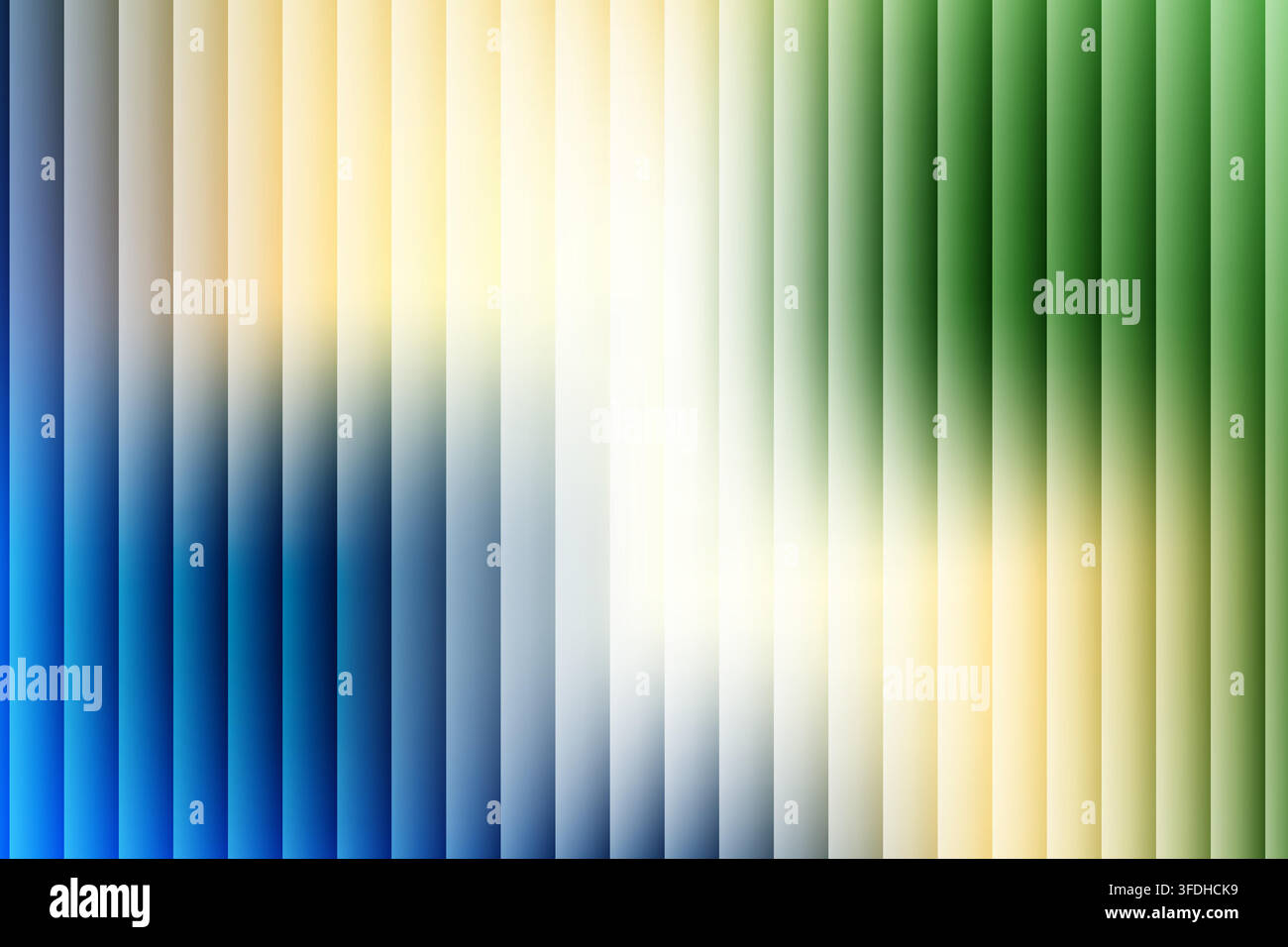 Abstract background featuring a modern design with vertical stripes transitioning through smooth gradients of blue, yellow, and green colors. Stock Vector