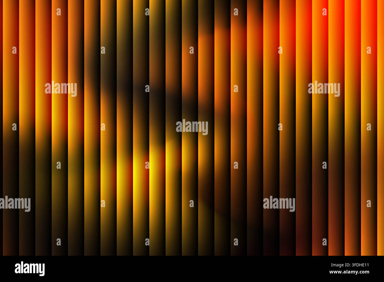 Abstract background featuring vertical stripes with a smooth orange and black gradient, creating a modern and dynamic visual effect. Stock Vector