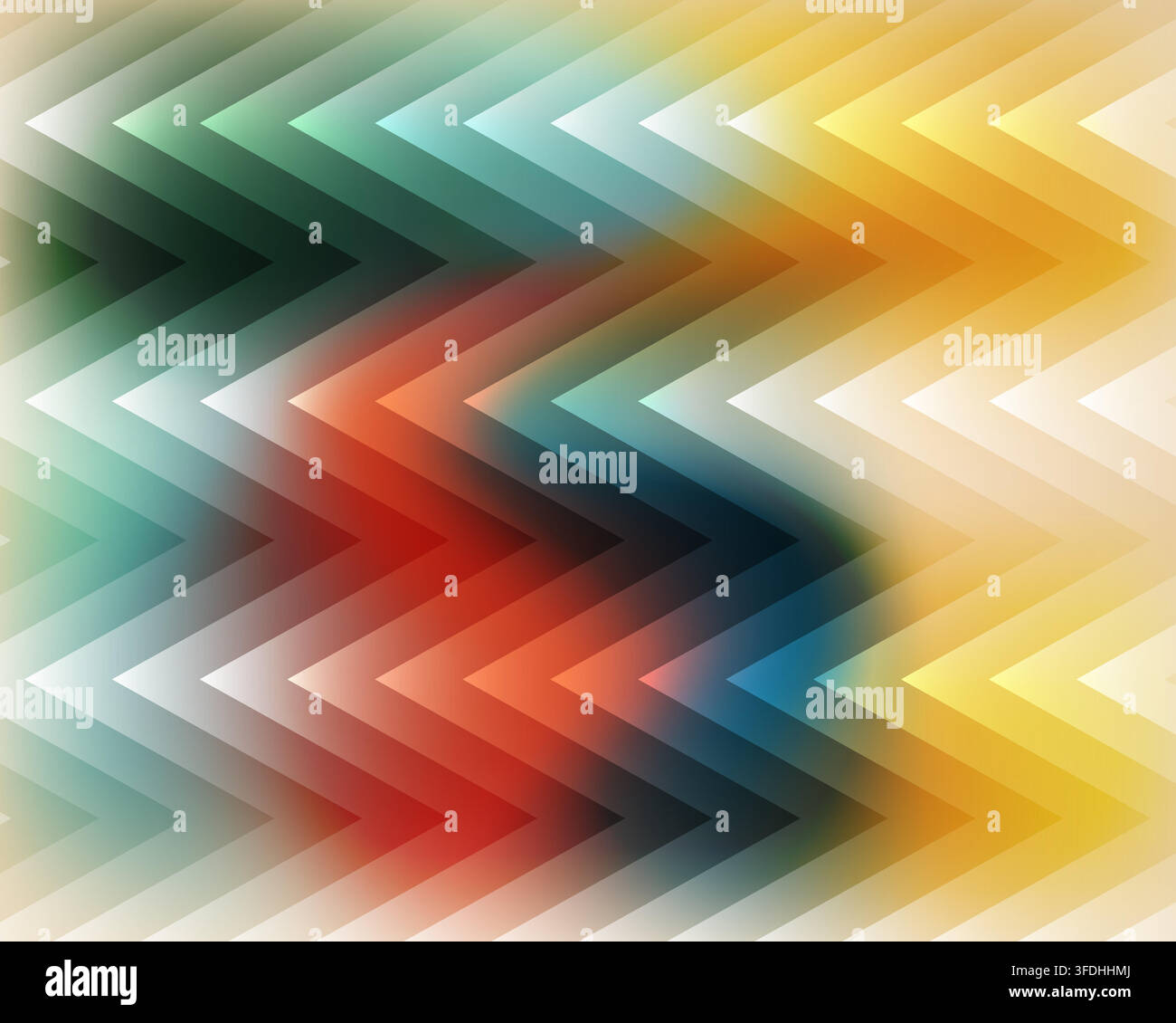 Abstract geometric chevron pattern with vibrant gradient colors Stock Vector