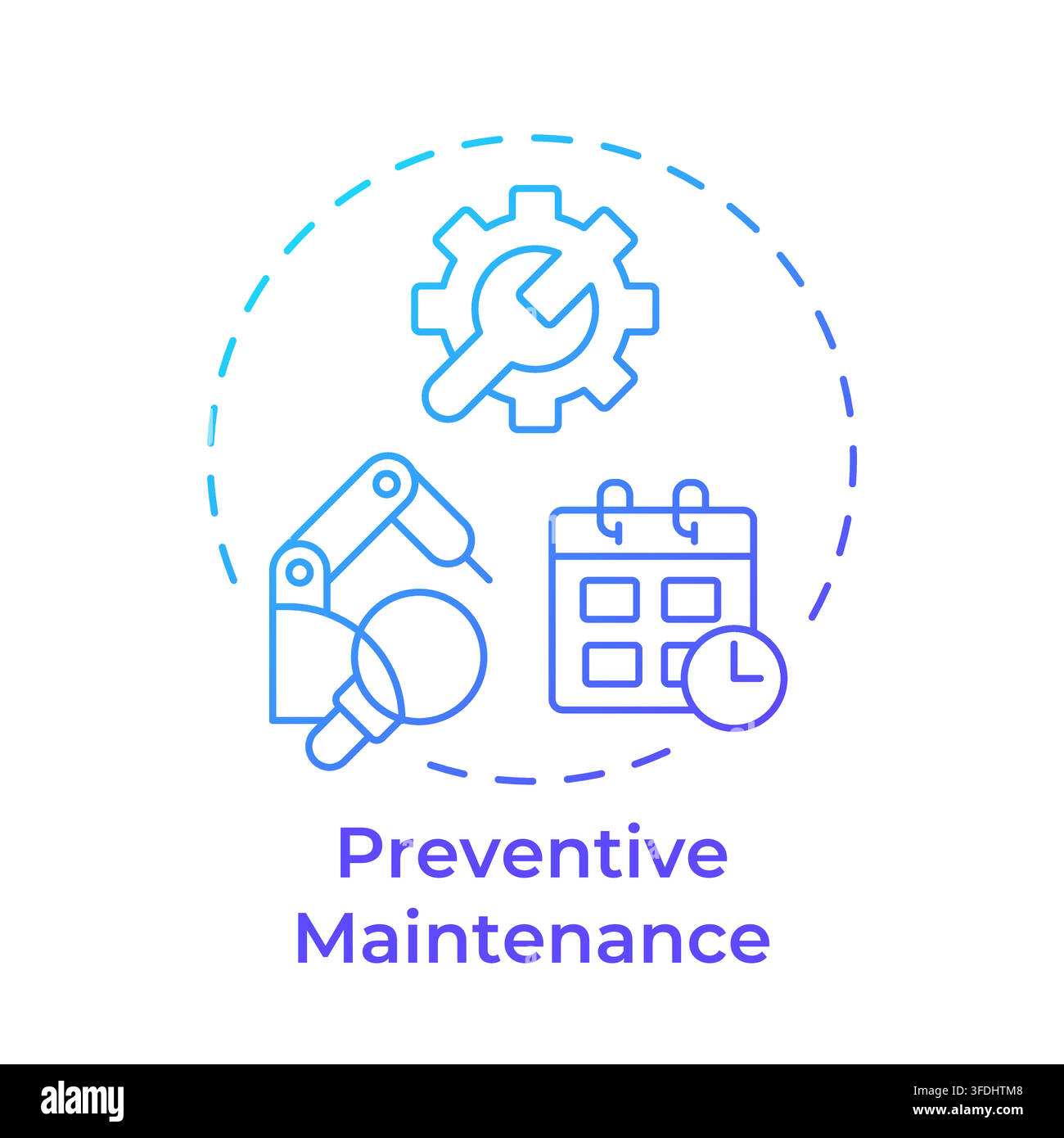 Preventative maintenance blue gradient concept icon Stock Vector