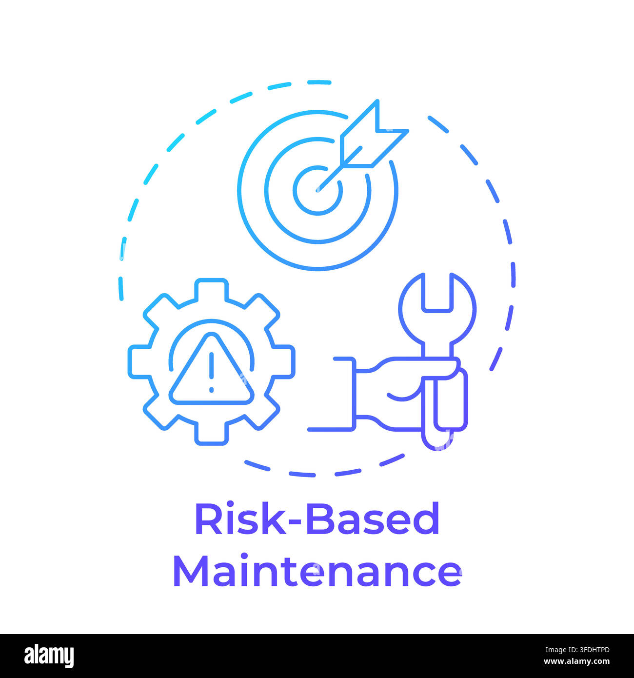 Risk based maintenance blue gradient concept icon Stock Vector