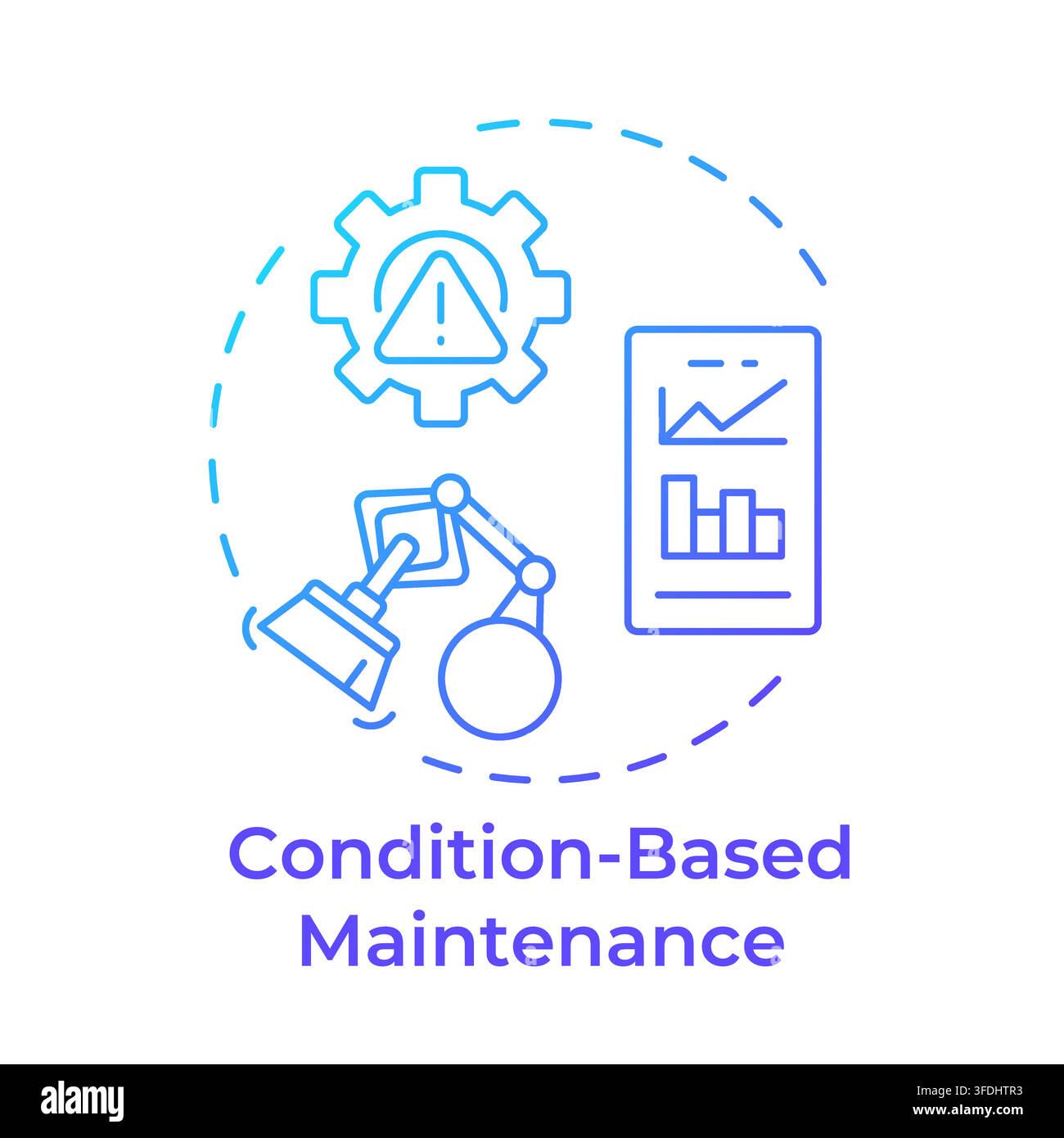 Condition based maintenance blue gradient concept icon Stock Vector