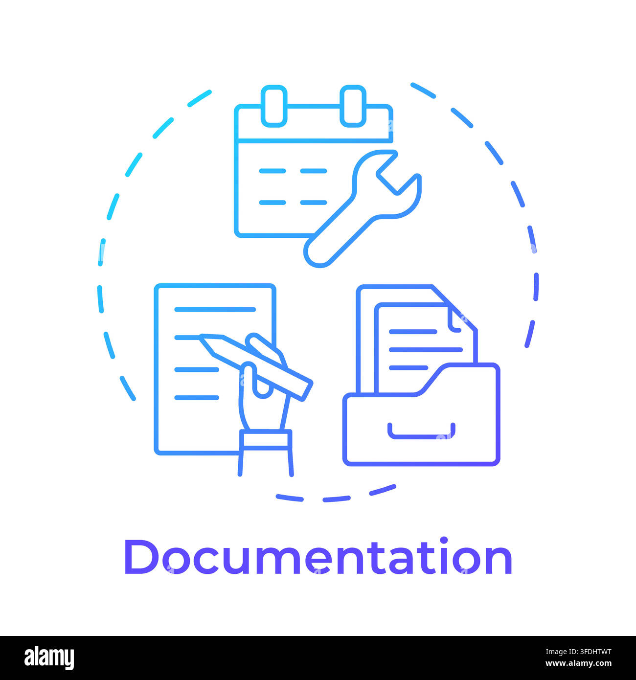 Documentation blue gradient concept icon Stock Vector