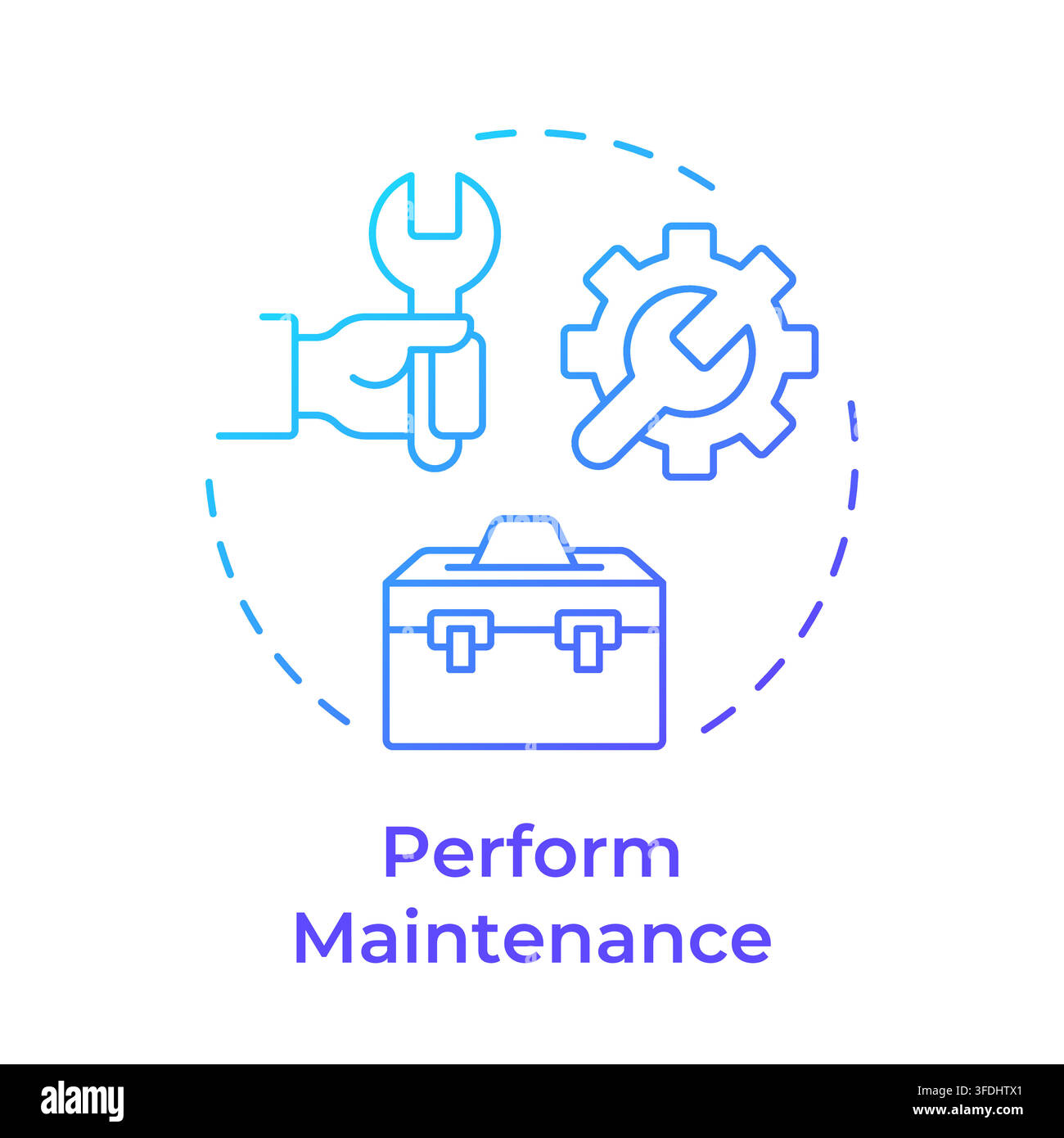 Perform maintenance blue gradient concept icon Stock Vector