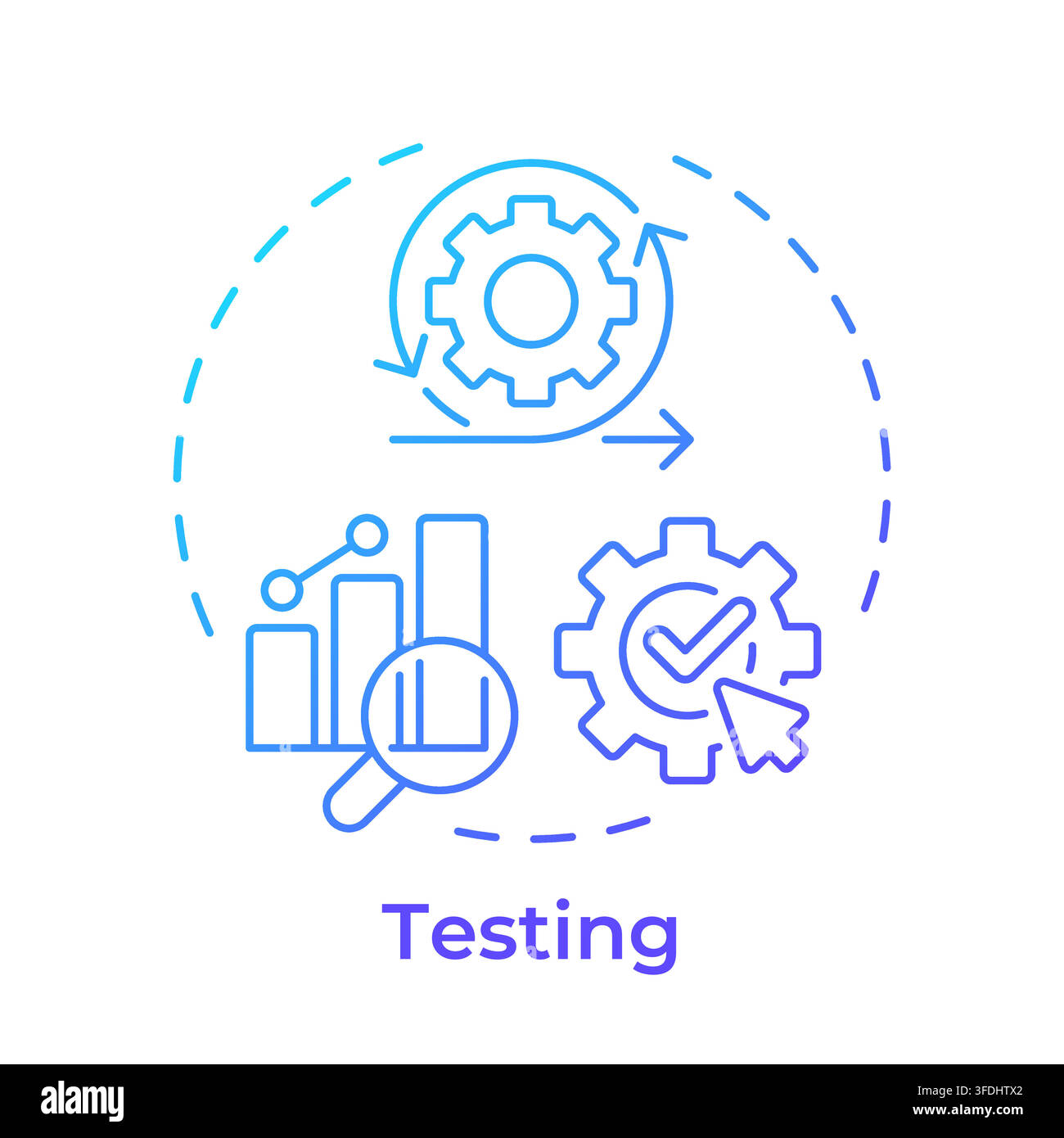 Testing blue gradient concept icon Stock Vector