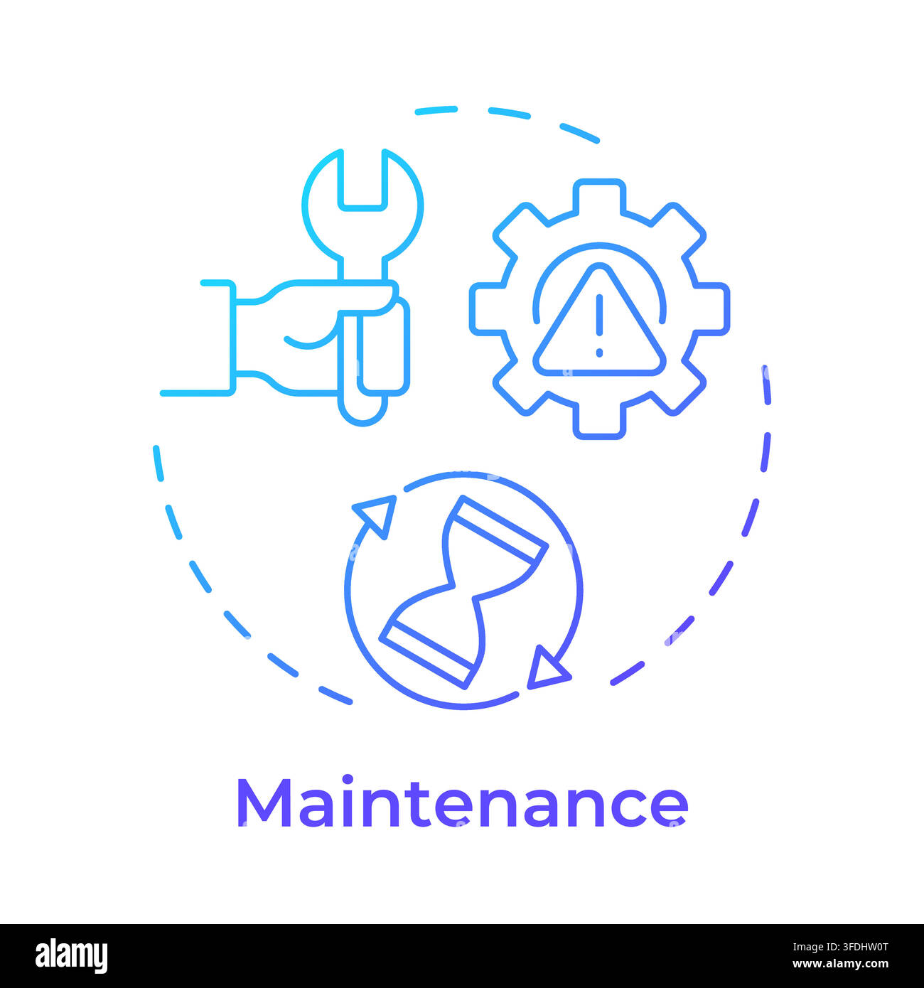 Maintenance blue gradient concept icon Stock Vector