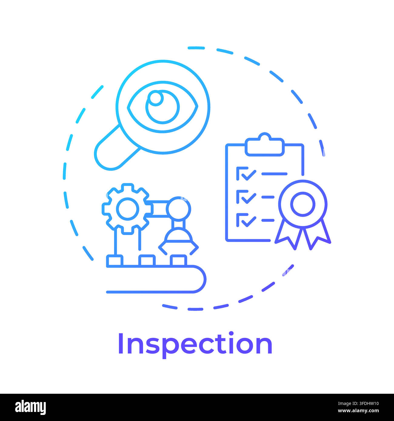 Inspection blue gradient concept icon Stock Vector
