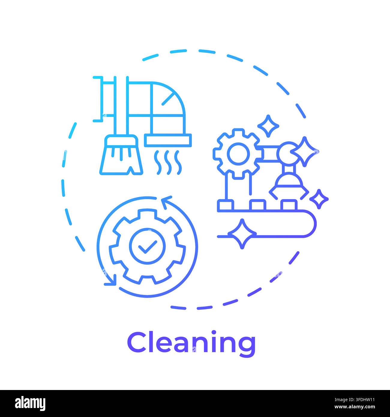 Cleaning blue gradient concept icon Stock Vector